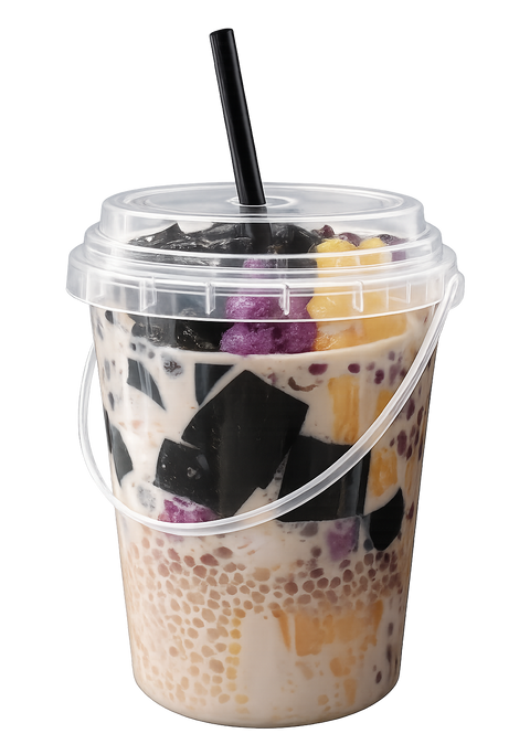 extra large bubble tea bucket cup with handle
