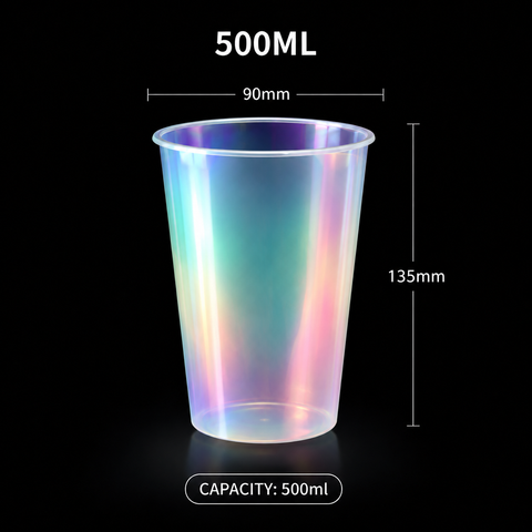 D90 - PP500 Plastic Cup - Rainbow Film