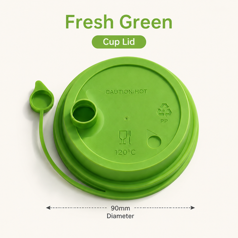 D90 Plastic Cup Lid - Frosted Fresh Green