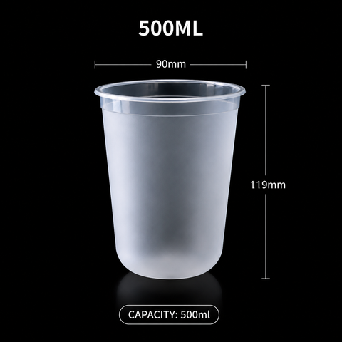 D90 - PP500 U-Shaped Plastic Cup Frosted