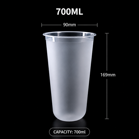 D90 - PP700 U-Shaped Plastic Cup Frosted
