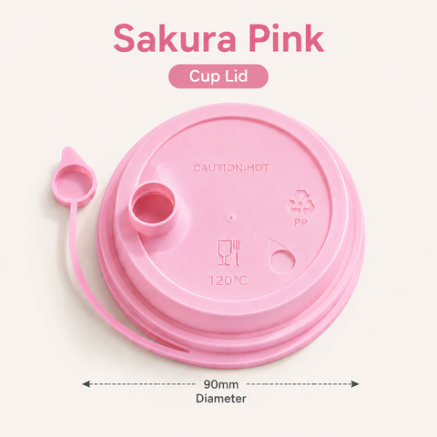 D90 Plastic Cup Lid - Frosted Sakura Pink
