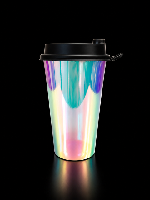 D90 Plastic Cup Lid - Frosted Classic Black