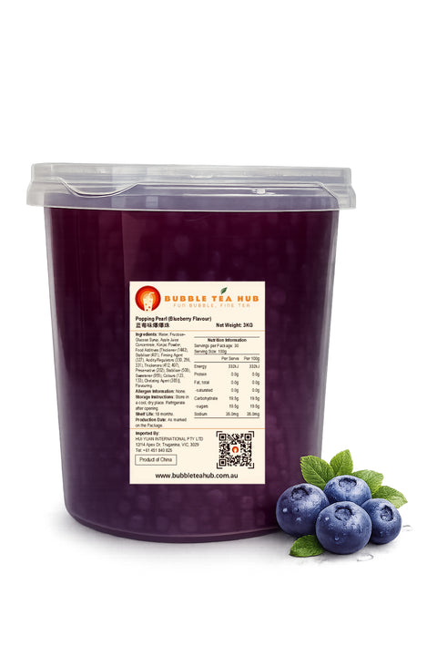 blueberry popping pearl 3kg by Bubble Tea Hub