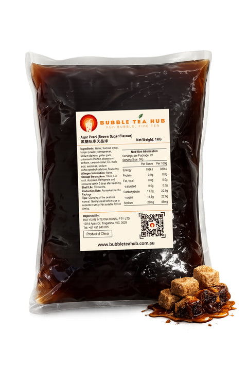 brown sugar agar pearl crystal boba 1kg by Bubble Tea Hub