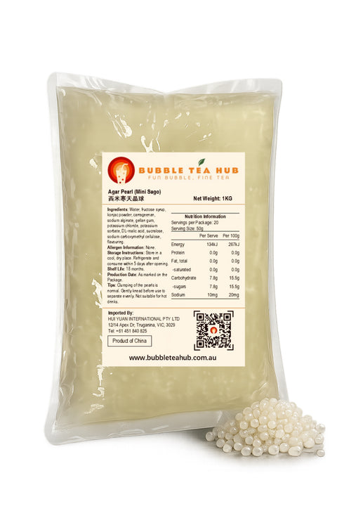 mini sago agar pearl crystal boba 1kg by Bubble Tea Hub