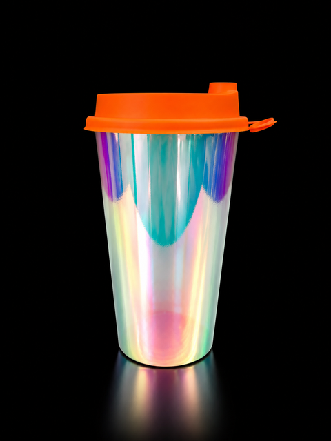 D90 Plastic Cup Lid - Frosted Vitality Orange