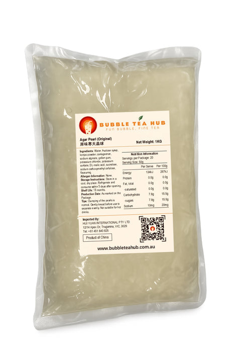 original agar pearl crystal boba white pearl 1kg by Bubble Tea Hub