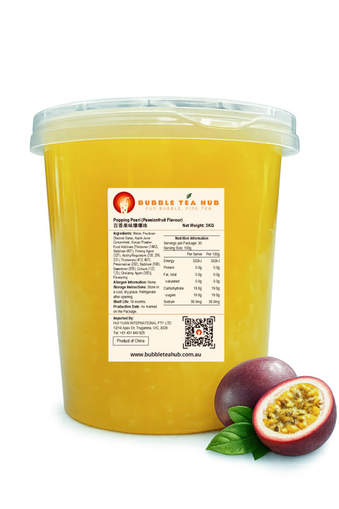 passionfruit popping pearl 3kg by Bubble Tea Hub