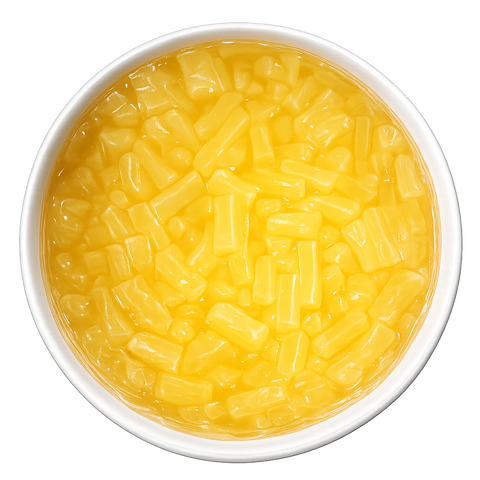 yellow translucent pineapple coconut jelly with chewy texture