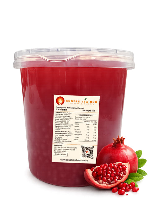 pomegranate popping pearl 3kg by Bubble Tea Hub