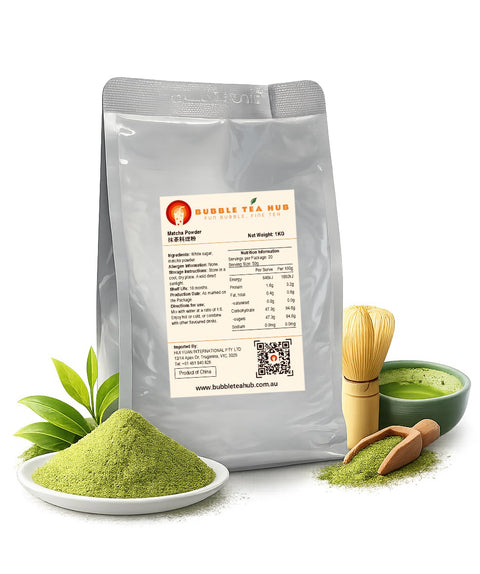 premium sweetened matcha powder 1kg by Bubble Tea Hub