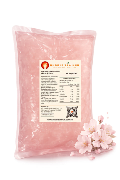 sakura agar pearl crystal boba pink pearl 1kg by Bubble Tea Hub
