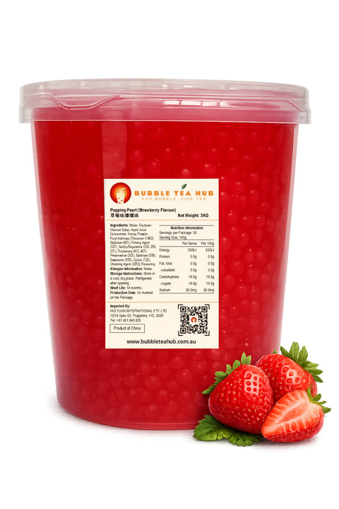strawberry popping pearl 3kg by Bubble Tea Hub