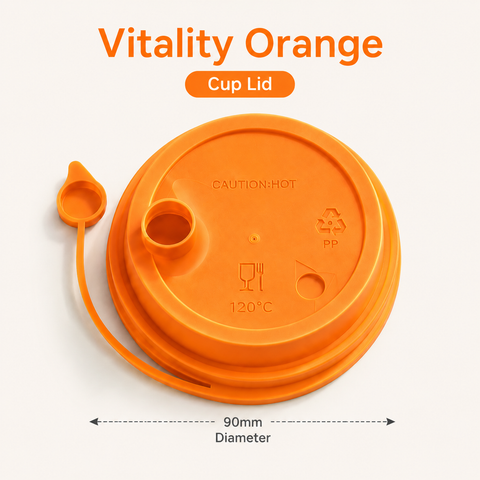 D90 Plastic Cup Lid - Frosted Vitality Orange